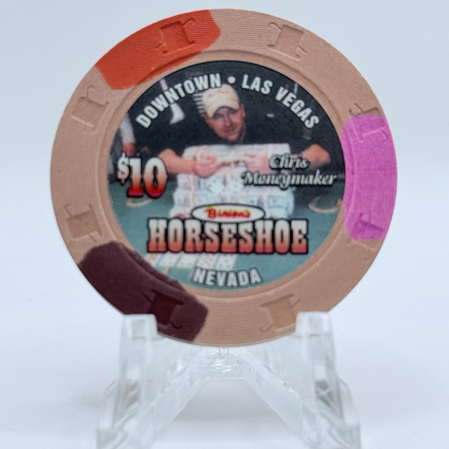 Horseshoe Club (Binion's) Las Vegas Nevada 2004 'Chris Moneymaker' $10 Casino Chip E3266