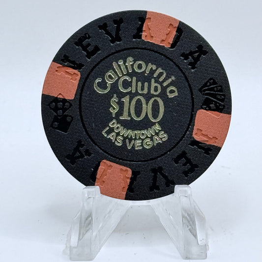 California Club Las Vegas Nevada 1960s $100 Casino Chip N6009