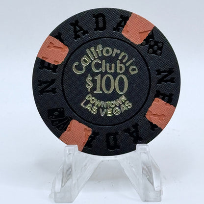 California Club Las Vegas Nevada 1960s $100 Casino Chip N6009