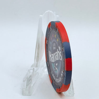 Harrah's Las Vegas Nevada 2004 'Seven Swans A Swimming' Series 2314 LE $5 Casino Chip E4231