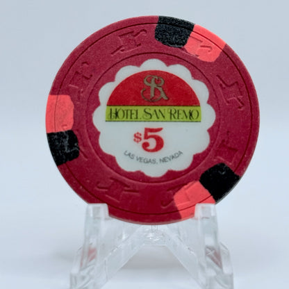 Hotel San Remo Las Vegas Nevada 1989 $5 Casino Chip N1783