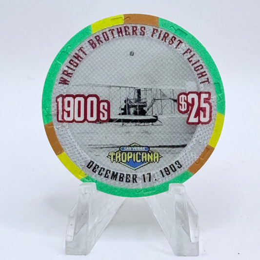 Tropicana Las Vegas Nevada 1999 'Wright Brothers First Flight 1900's' Series 11 LE $25 Casino Chip V5877