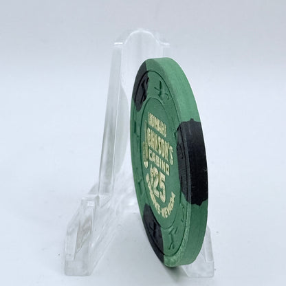 Howard Johnson's Casino Sparks Nevada 1975 $25 Casino Chip N1195