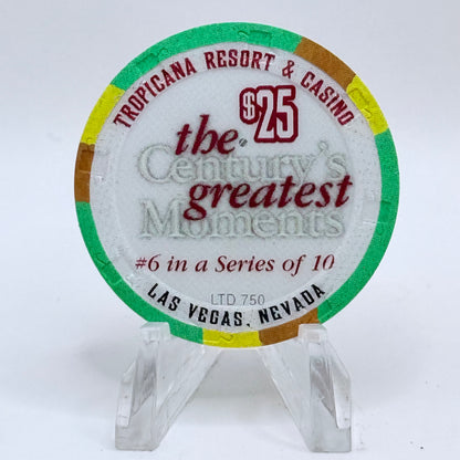 Tropicana Las Vegas Nevada 1999 'Hillary Climbs Mt. Everest 1950's' Series 11 LE $25 Casino Chip V5882