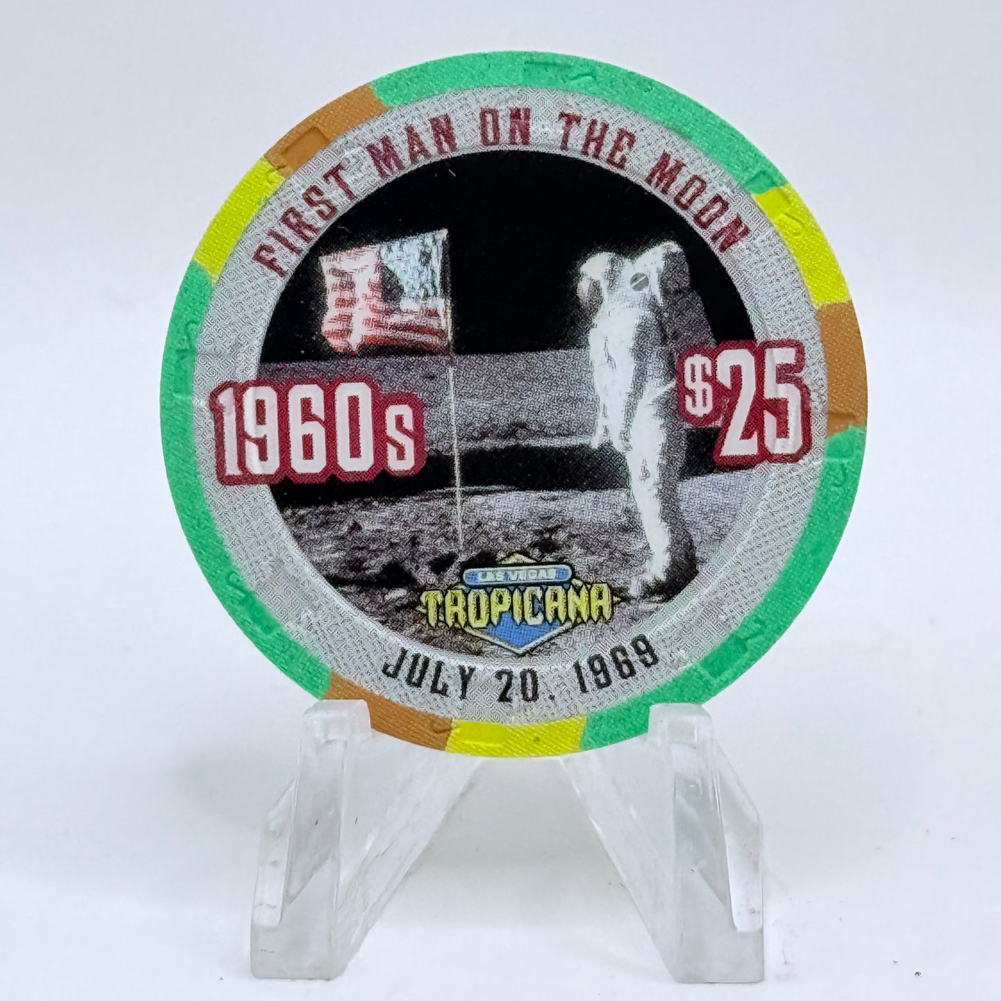Tropicana Las Vegas Nevada 1999 'First Man on the Moon 1960's' Series 11 LE $25 Casino Chip V5883