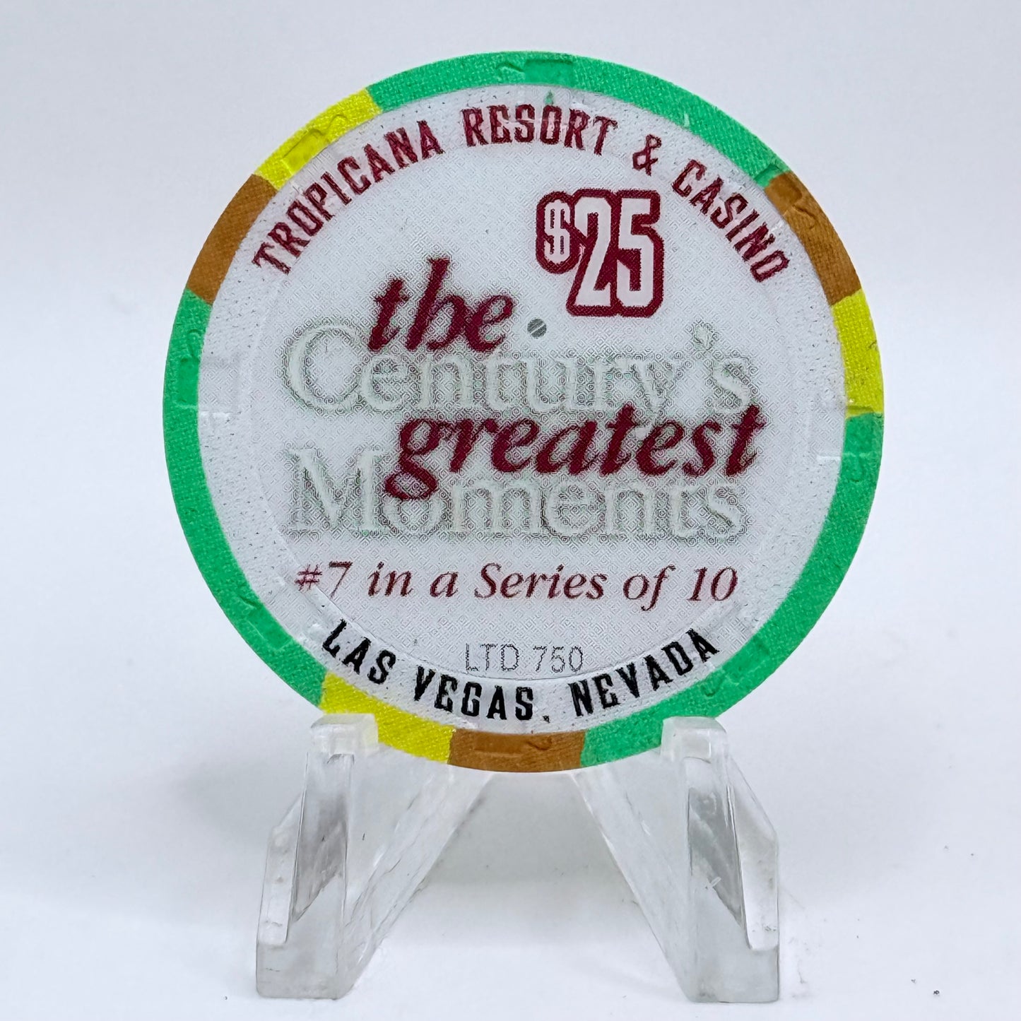 Tropicana Las Vegas Nevada 1999 'First Man on the Moon 1960's' Series 11 LE $25 Casino Chip V5883