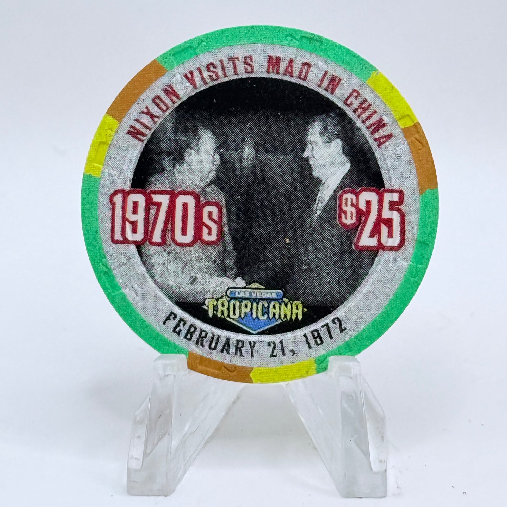 Tropicana Las Vegas Nevada 1999 'Nixon Visits Mao in China 1970's' Series 11 LE $25 Casino Chip V5884