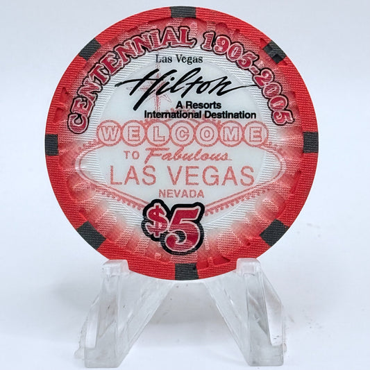 Las Vegas Hilton Las Vegas Nevada 2005 'Centennial' LE $5 Casino Chip E4605