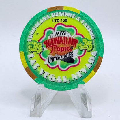 Tropicana Las Vegas Nevada 1999 'Miss Hawaiian' Series 13 LE $25 Casino Chip V5909