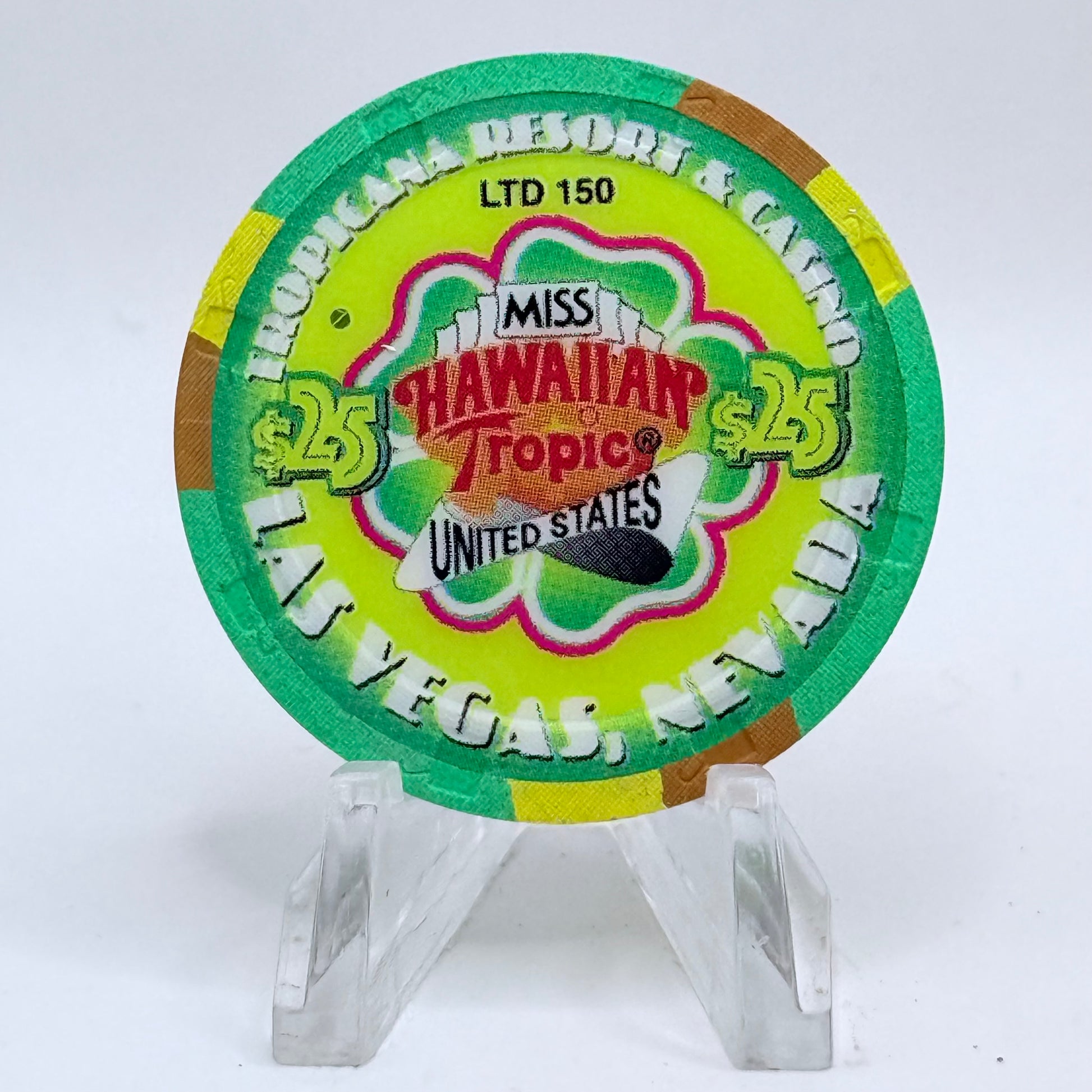 Tropicana Las Vegas Nevada 2000 'Miss Hawaiian' Series 13 LE $25 Casino Chip V5910
