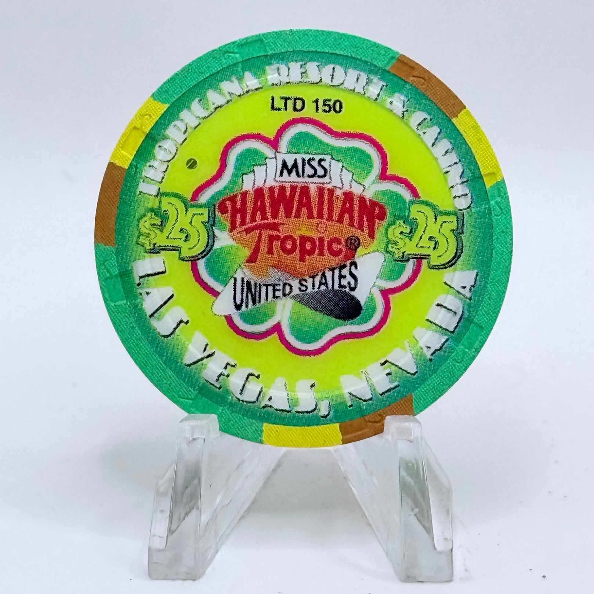 Tropicana Las Vegas Nevada 1999 'Miss Hawaiian' Series 13 LE $25 Casino Chip V5911