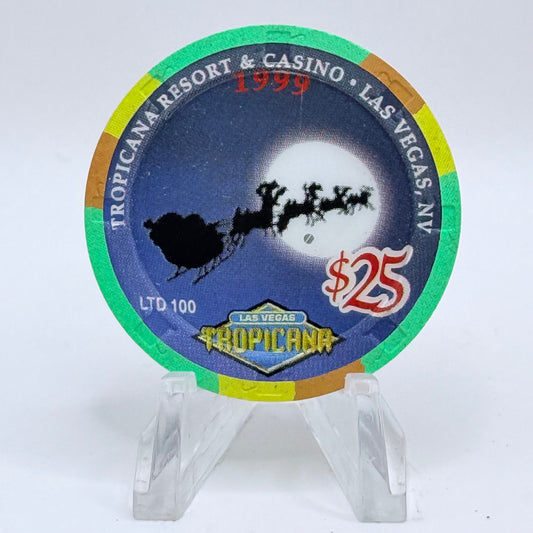 Tropicana Las Vegas Nevada 1999 'Season Greetings - Christmas' LE $25 Casino Chip V5916