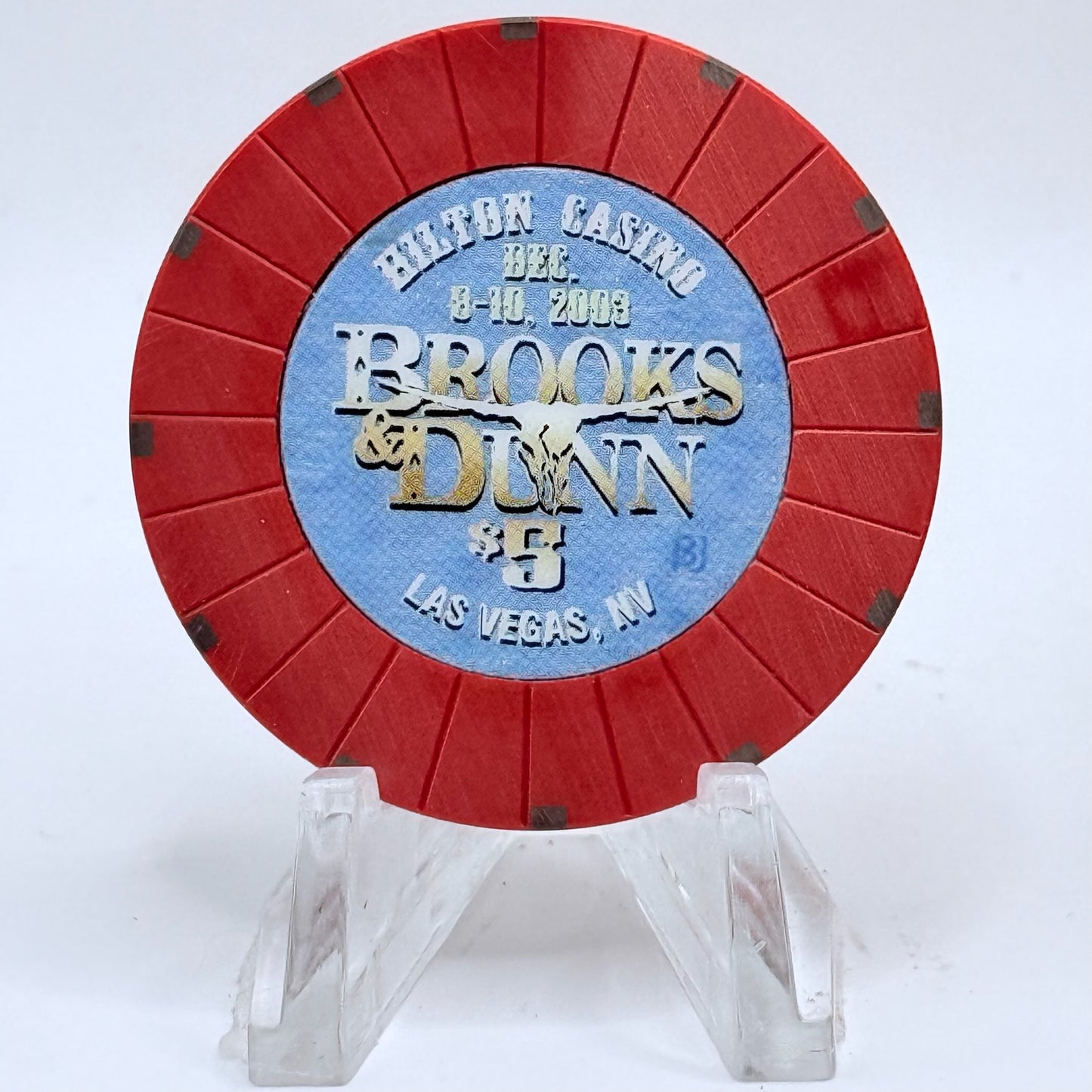 Las Vegas Hilton Las Vegas Nevada 2003 'Brooks And Dunn' LE $5 Casino Chip E1156