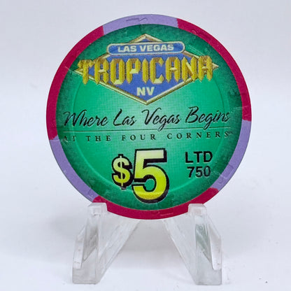 Tropicana Las Vegas Nevada 1999 'Big Game Day, Superbowl XXXIII' LE $5 Casino Chip V3541