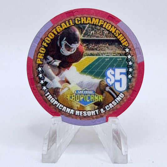 Tropicana Las Vegas Nevada 2000 'Pro Football Championship' LE $5 Casino Chip V5861