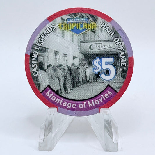 Tropicana Las Vegas Nevada 1999 'Montage Of Movies' Series 51 LE $5 Casino Chip V5850