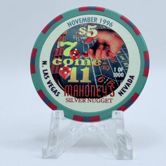 Mahoney's Silver Nugget N. Las Vegas Nevada 1996 LE $5 Casino Chip N9105
