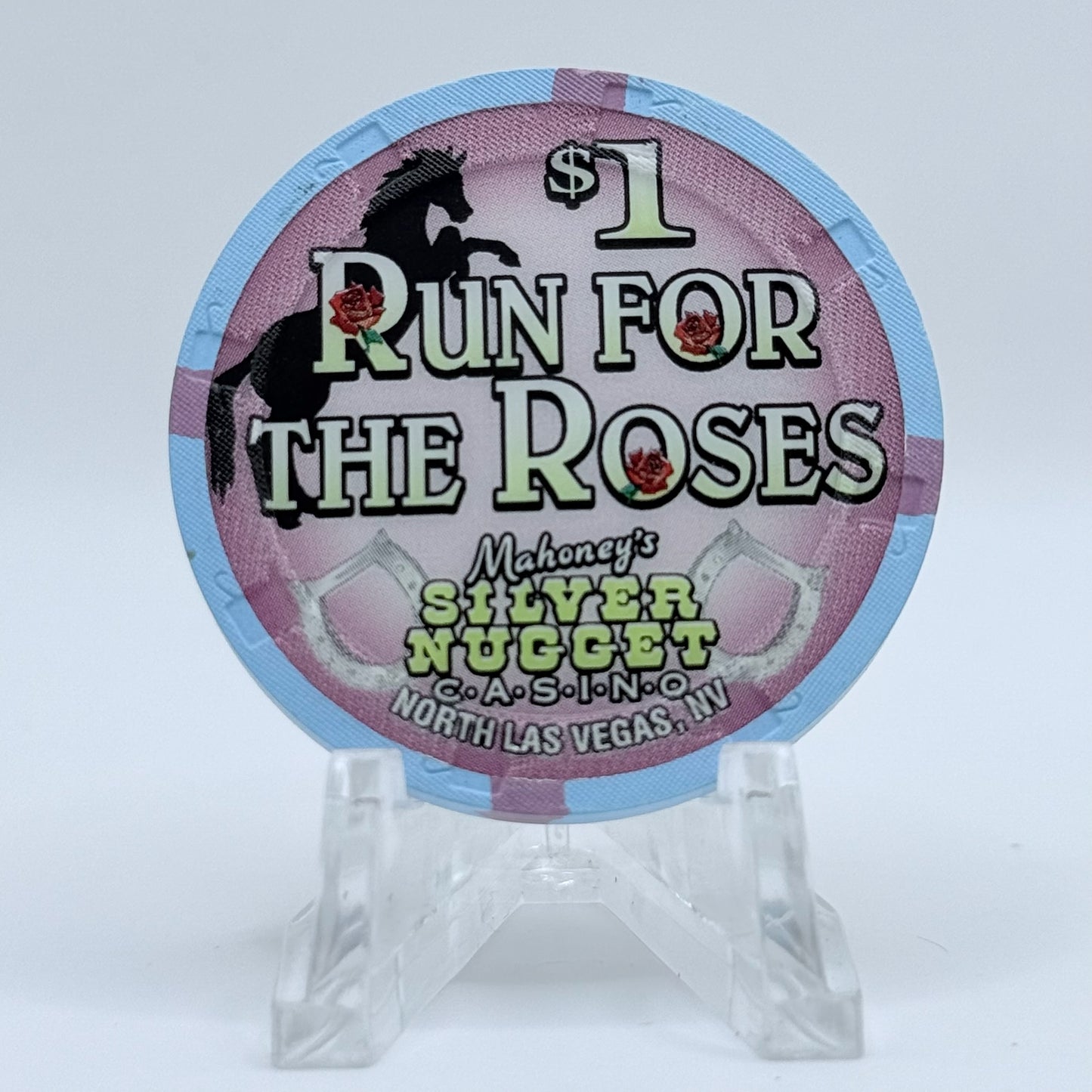 Mahoney's Silver Nugget N. Las Vegas Nevada 2002 'Kentucky Derby 2002 'Run For The Roses'' LE $1 Casino Chip E2518
