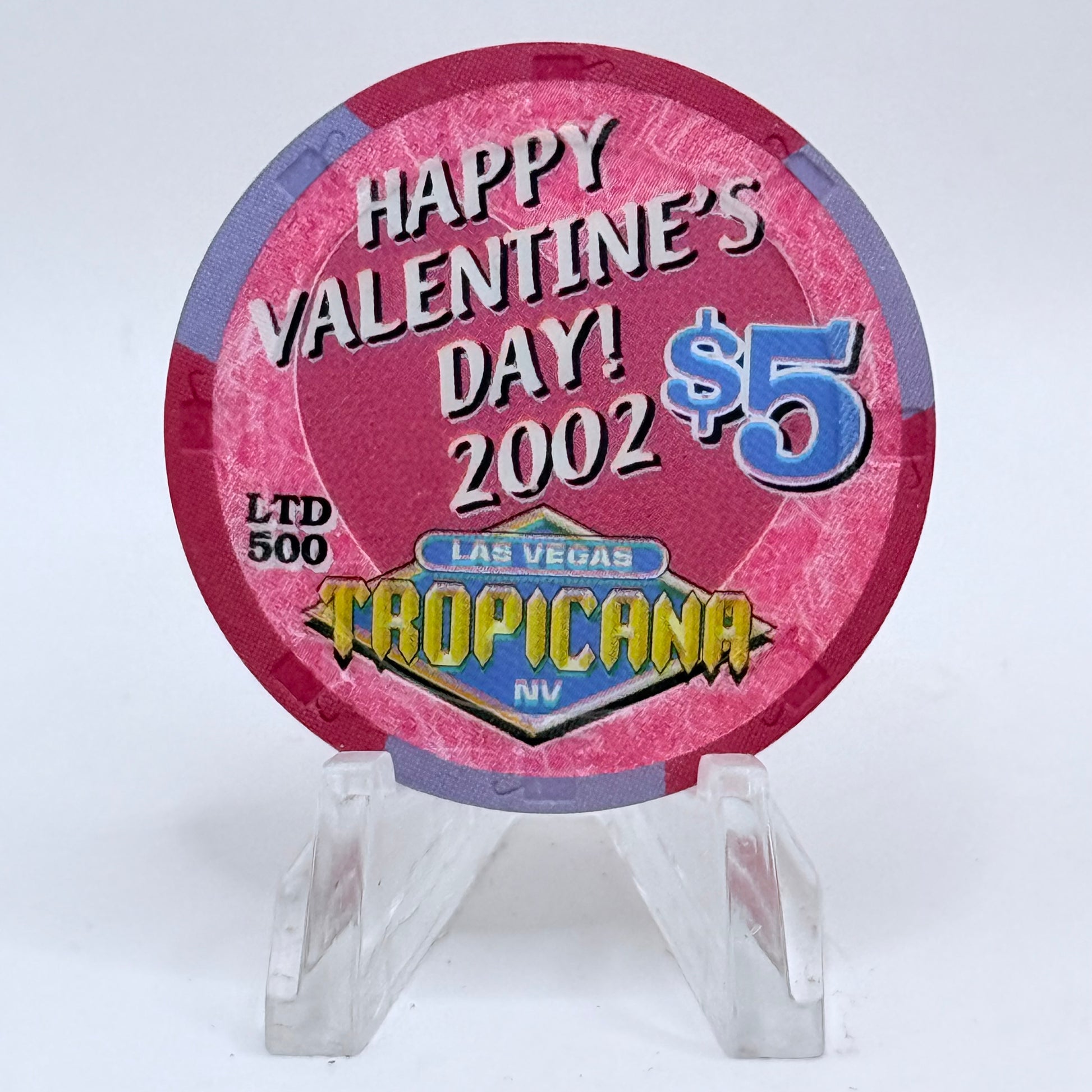 Tropicana Las Vegas Nevada 2002 'Valentine's' LE $5 Casino Chip E4149