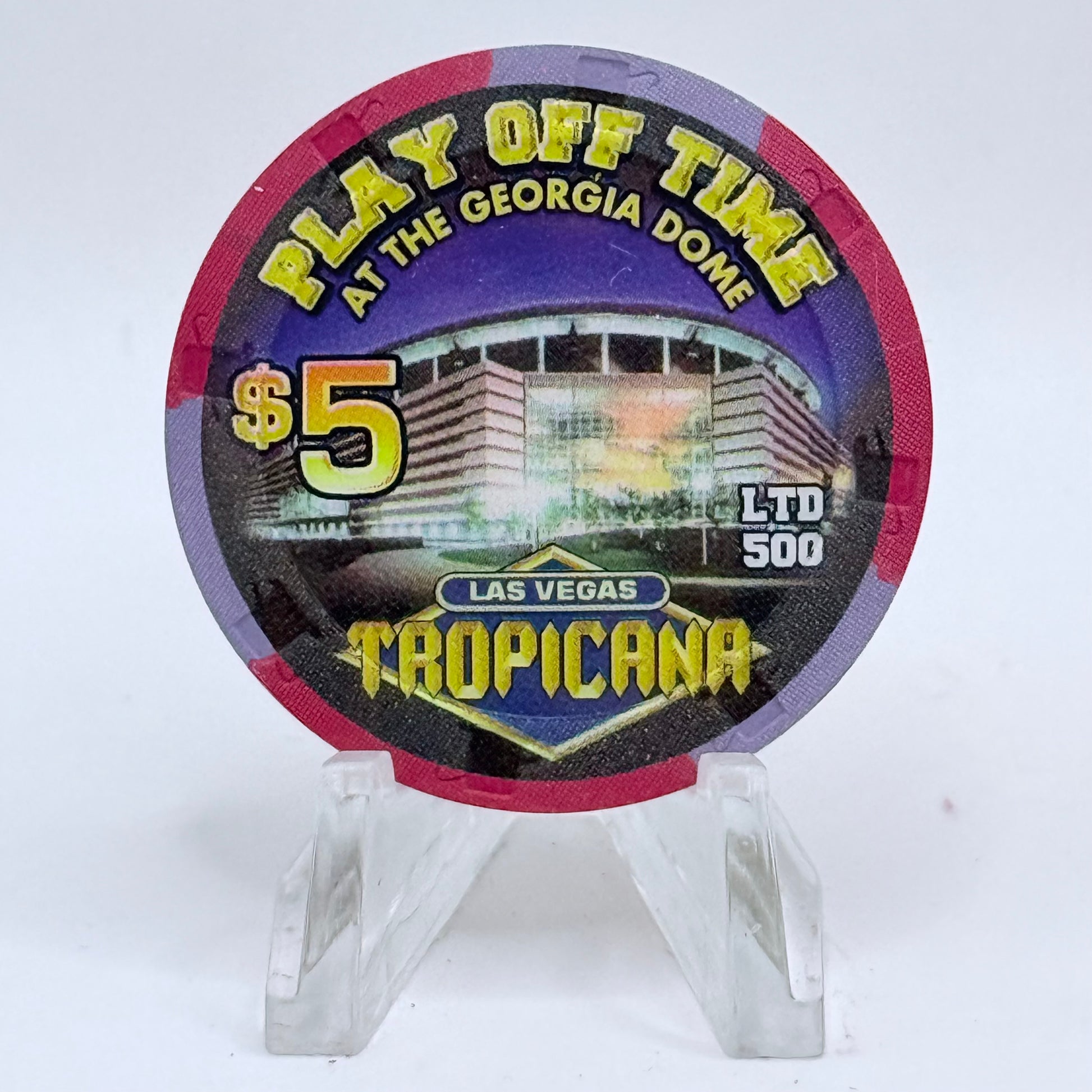 Tropicana Las Vegas Nevada 2002 'Play Off Time' LE $5 Casino Chip V9917