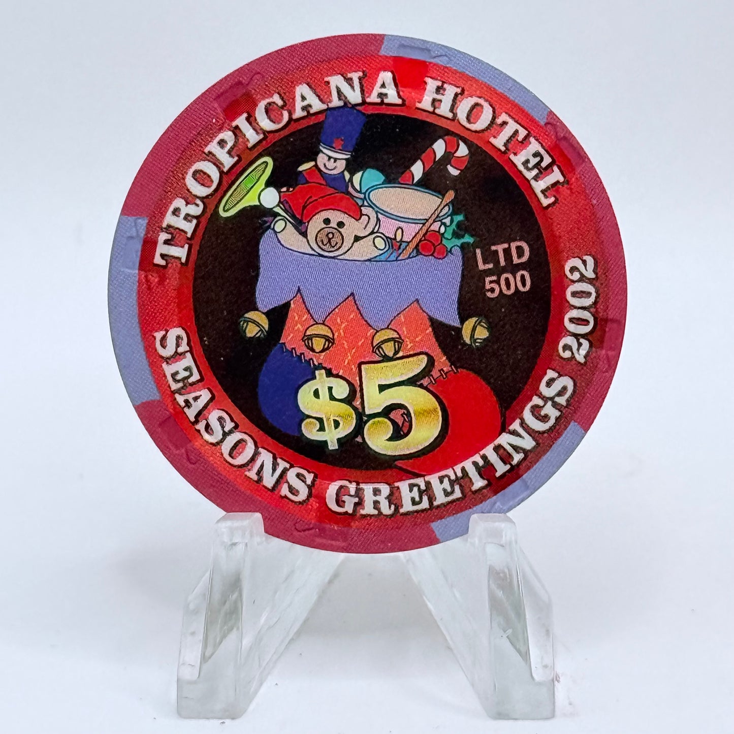 Tropicana Las Vegas Nevada 2002 'Christmas' LE $5 Casino Chip E2850