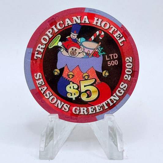 Tropicana Las Vegas Nevada 2002 'Christmas' LE $5 Casino Chip E2850