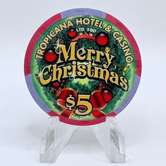 Tropicana Las Vegas Nevada 2004 'Christmas' LE $5 Casino Chip E4127