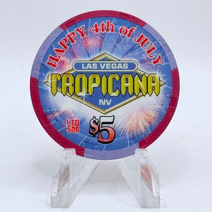 Tropicana Las Vegas Nevada 2004 '4th Of July' LE $5 Casino Chip E3425