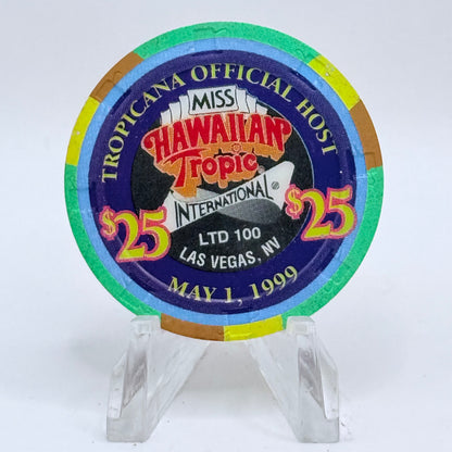 Tropicana Las Vegas Nevada 1999 'Miss Hawaiian' Series 13 LE $25 Casino Chip V3567