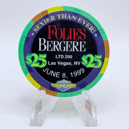 Tropicana Las Vegas Nevada 1999 'Folies Bergere' Series 13 LE $25 Casino Chip V5887