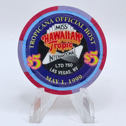 Tropicana Las Vegas Nevada 1999 'Miss Hawaiian' Series 52 LE $5 Casino Chip V3537