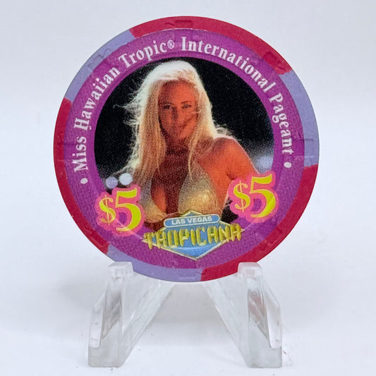 Tropicana Las Vegas Nevada 1999 'Miss Hawaiian' LE $5 Casino Chip V3536