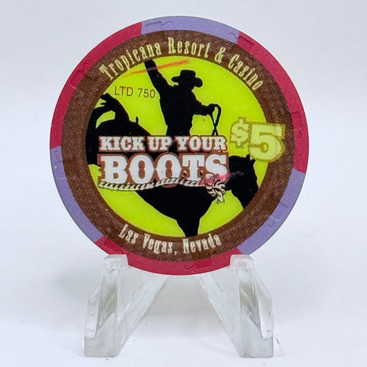 Tropicana Las Vegas Nevada 1999 'Kick Up Your Boots - Rodeo' LE $5 Casino Chip V5840