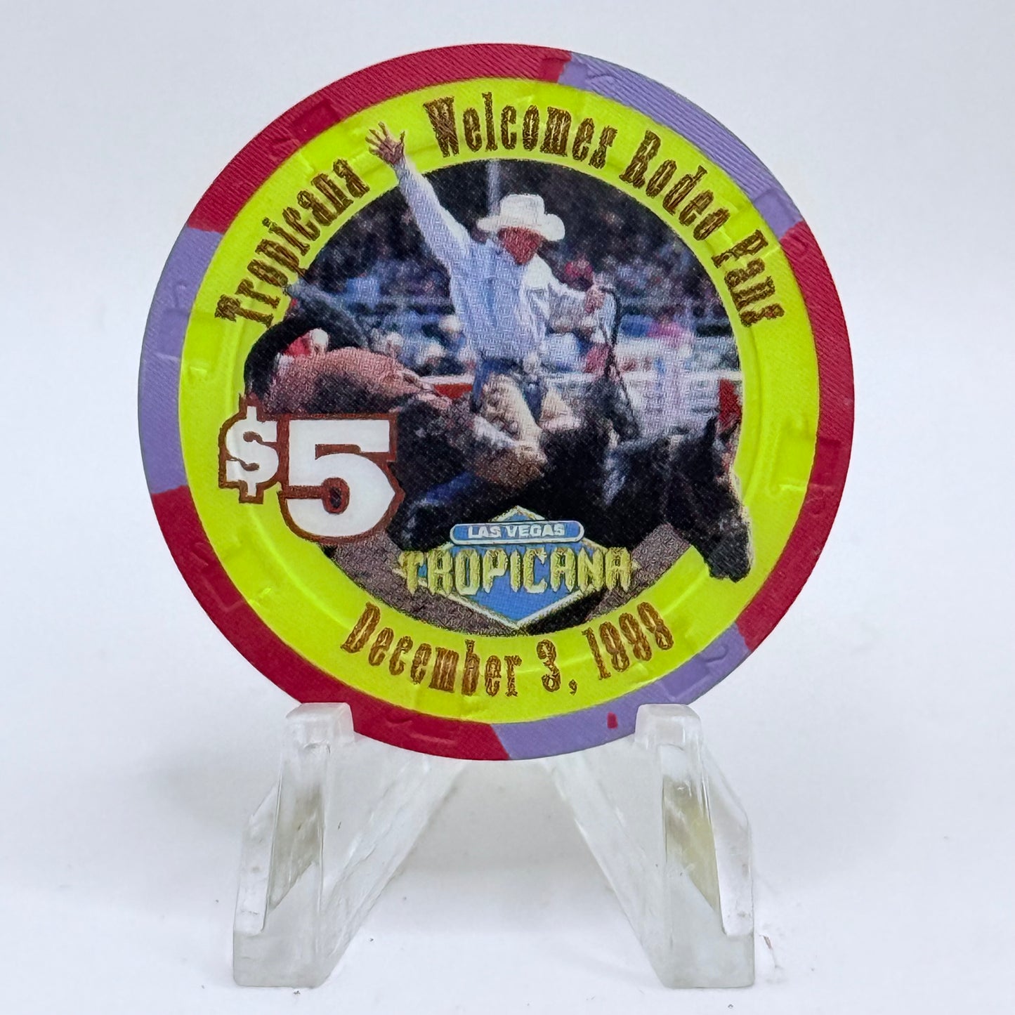 Tropicana Las Vegas Nevada 1999 'Kick Up Your Boots - Rodeo' LE $5 Casino Chip V5840