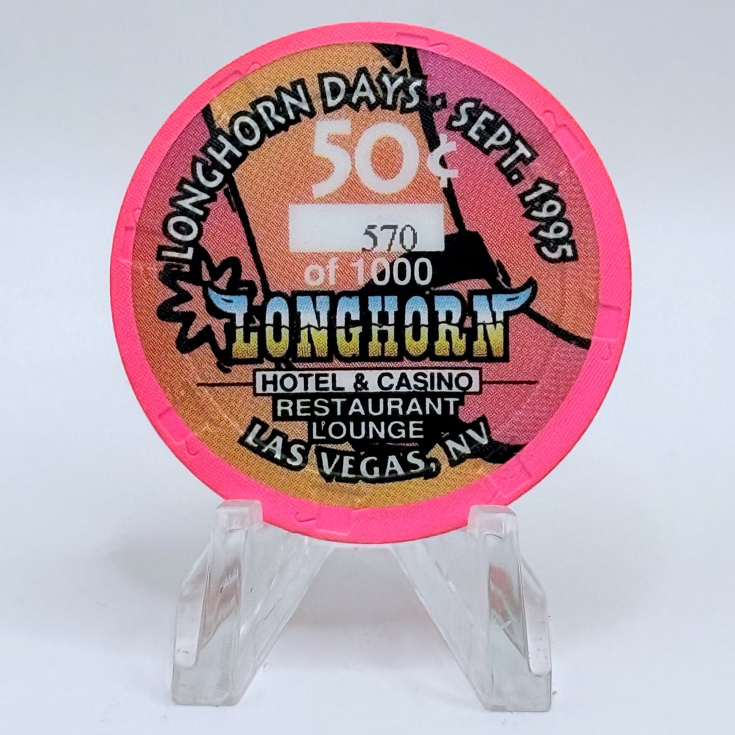 Longhorn Casino Las Vegas Nevada 1995 LE $0.50 Casino Chip N3026