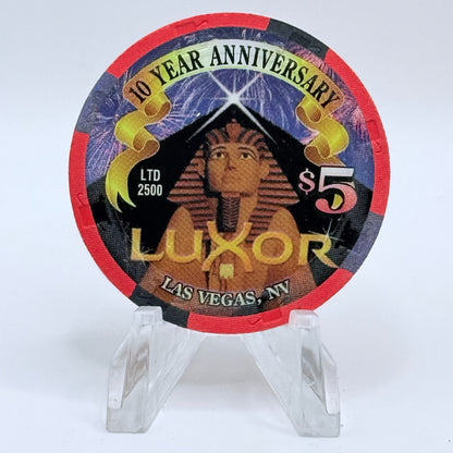 Luxor Las Vegas Nevada 2003 '10 Year Anniversary' LE $5 Casino Chip E1335