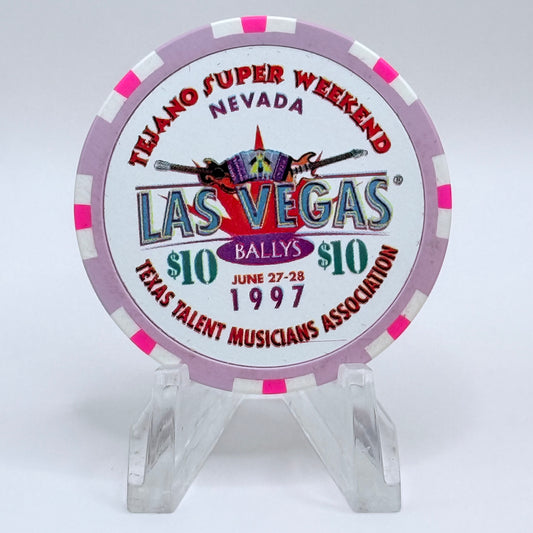 Bally's Las Vegas Nevada 1997 'Tejano Super Weekend' LE $10 Casino Chip N9296