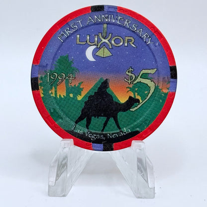 Luxor Las Vegas Nevada 1994 'First Anniversary' LE $5 Casino Chip N2630
