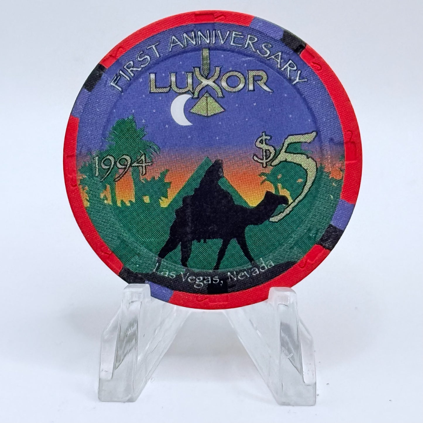 Luxor Las Vegas Nevada 1994 'First Anniversary' LE $5 Casino Chip N2630
