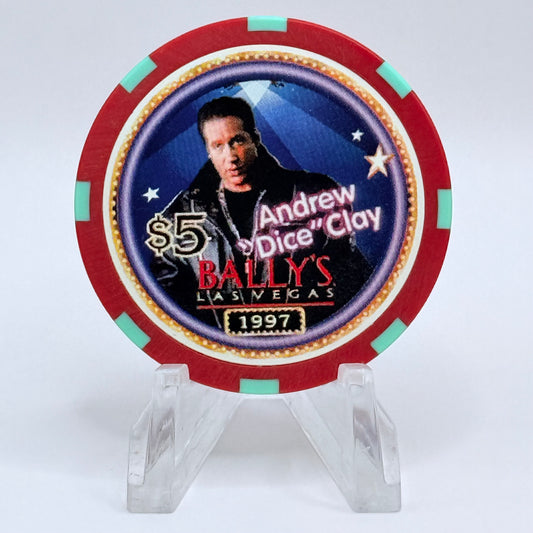 Bally's Las Vegas Nevada 1997 'Andrew Dice Clay' LE $5 Casino Chip N9284