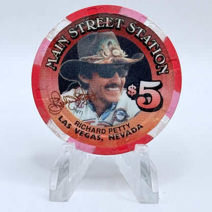 Main Street Station Las Vegas Nevada 1998 'Richard Petty' LE $5 Casino Chip V1066