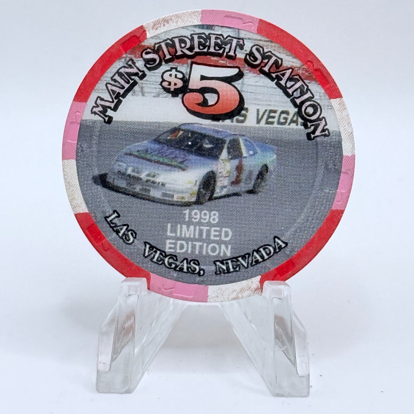Main Street Station Las Vegas Nevada 1998 'Richard Petty' LE $5 Casino Chip V1066