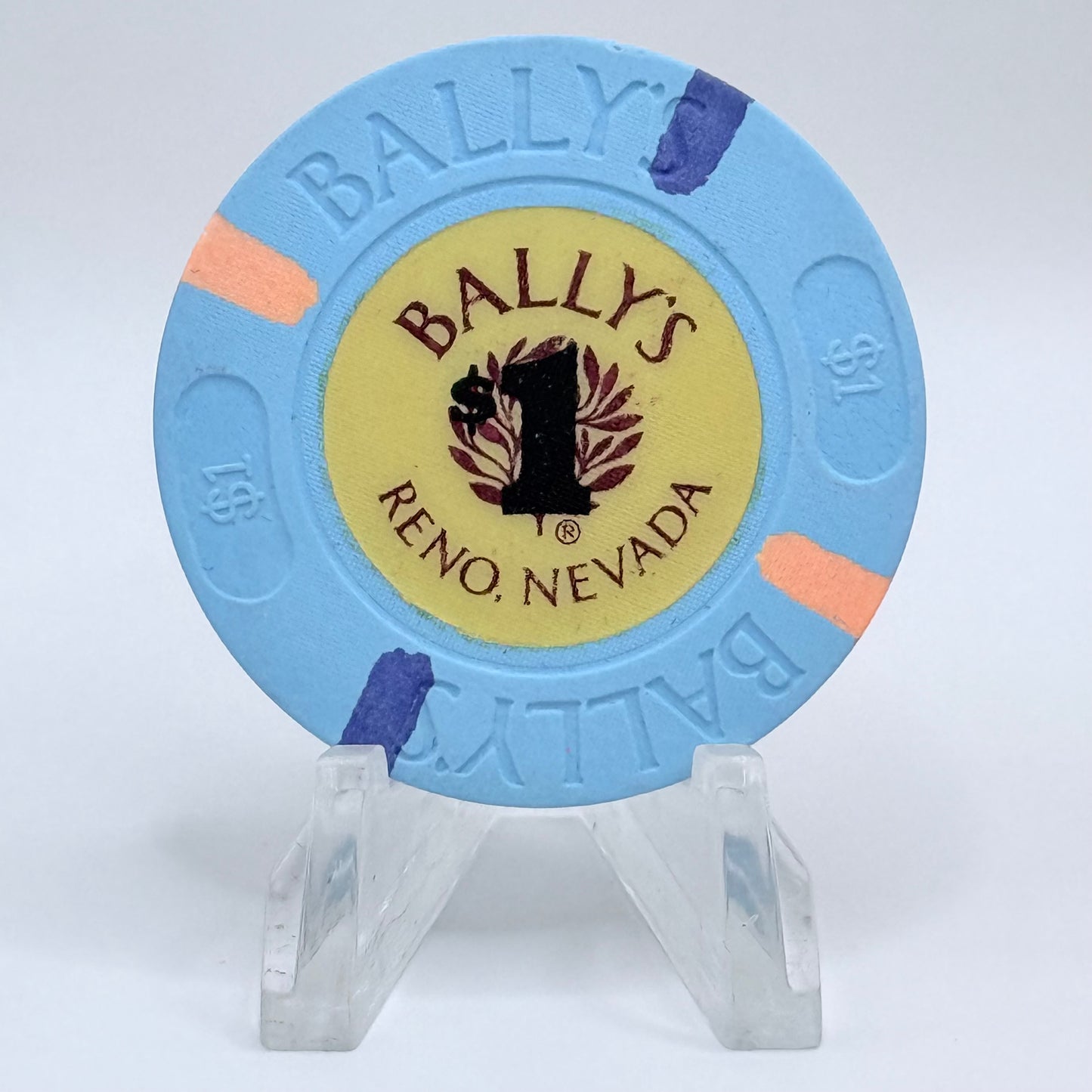 Bally's Reno Nevada 1991 $1 Casino Chip N4532
