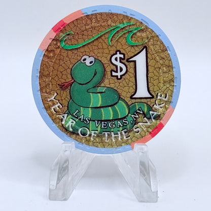 Mandalay Bay Las Vegas Nevada 2001 'Year Of The Snake' LE $1 Casino Chip V7566