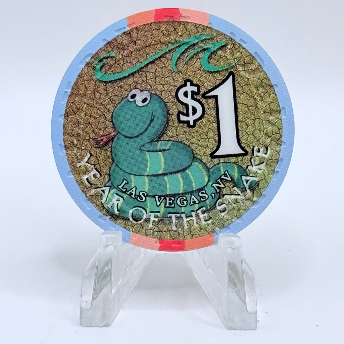 Mandalay Bay Las Vegas Nevada 2001 'Year Of The Snake' LE $1 Casino Chip V7566