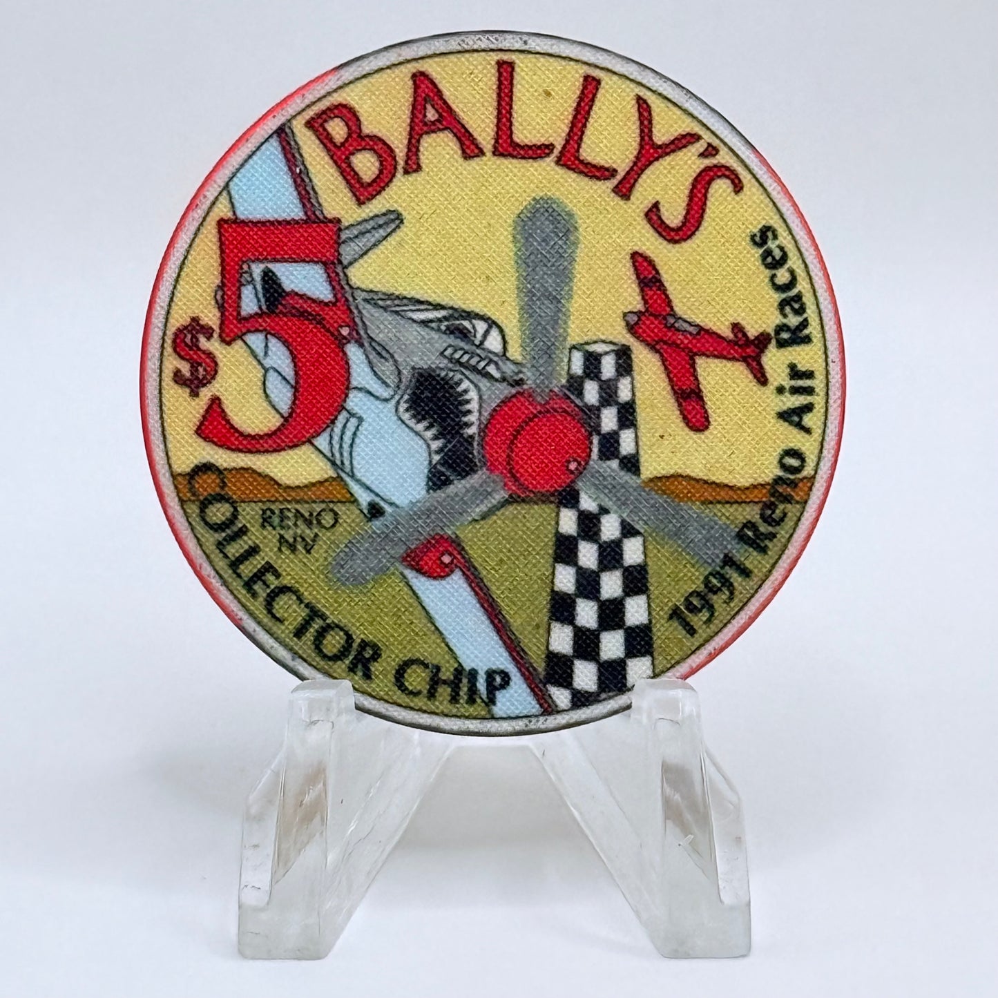 Bally's Reno Nevada 1991 'Reno Air Races' LE $5 Casino Chip N4944