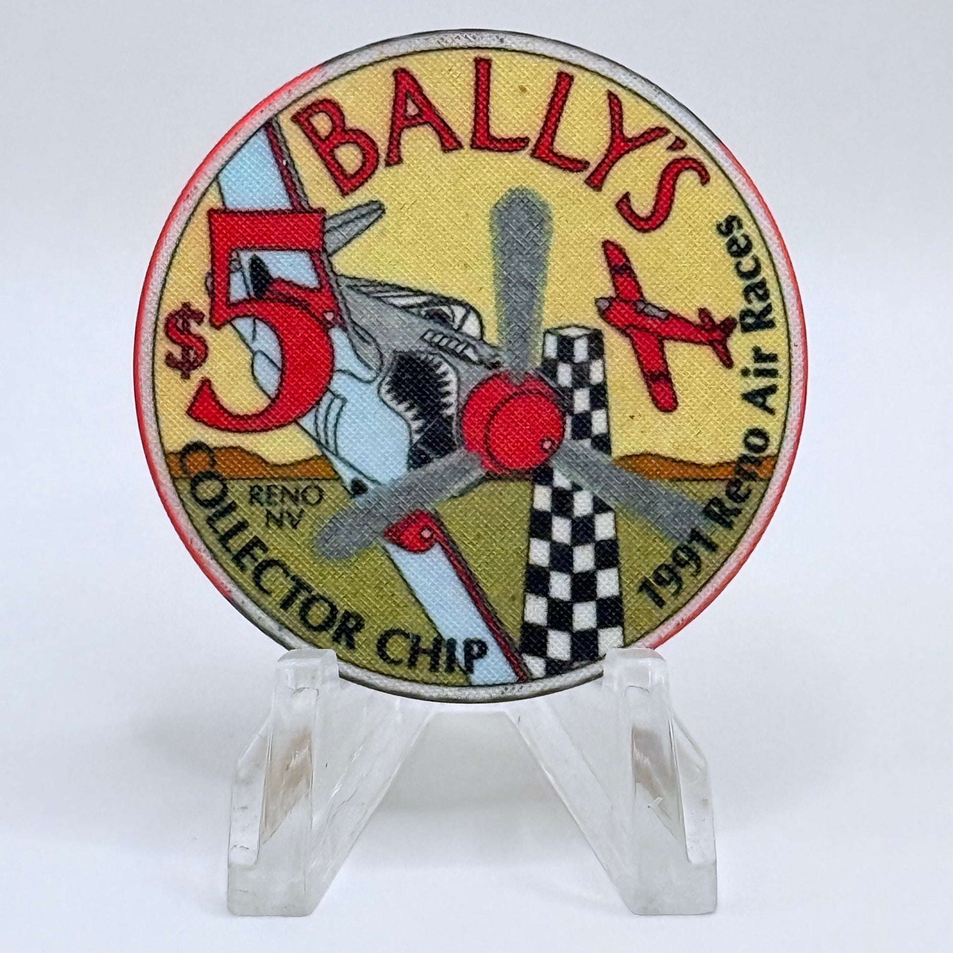 Bally's Reno Nevada 1991 'Reno Air Races' LE $5 Casino Chip N4944