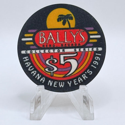Bally's Reno Nevada 1991 'Havana New Years' LE $5 Casino Chip N4945