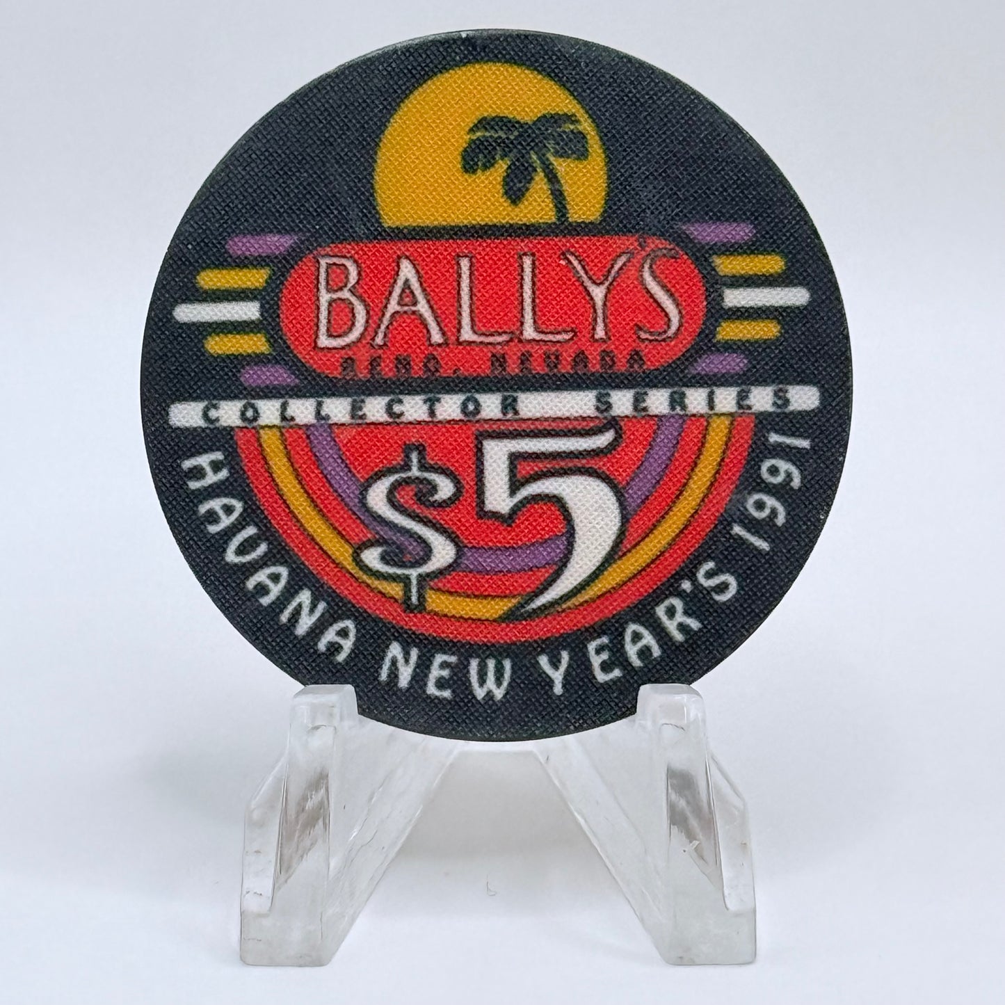 Bally's Reno Nevada 1991 'Havana New Years' LE $5 Casino Chip N4945