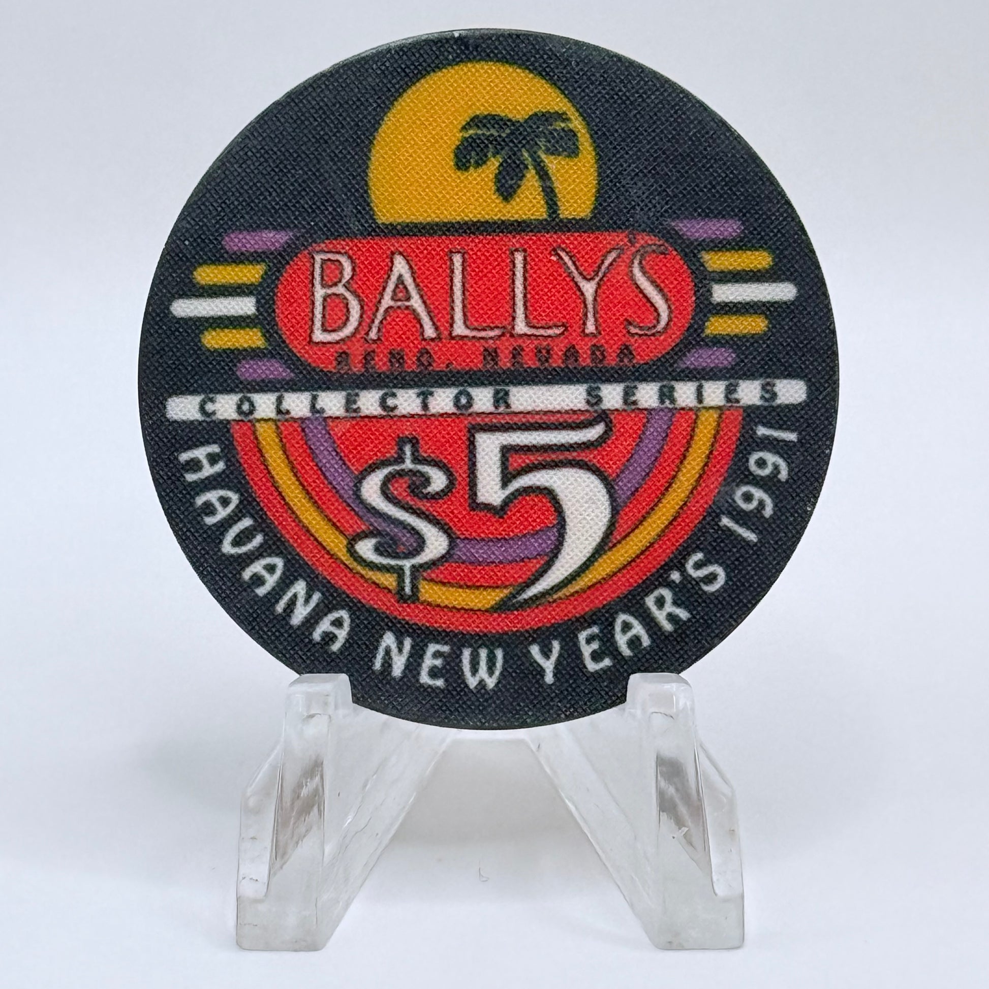 Bally's Reno Nevada 1991 'Havana New Years' LE $5 Casino Chip N4945